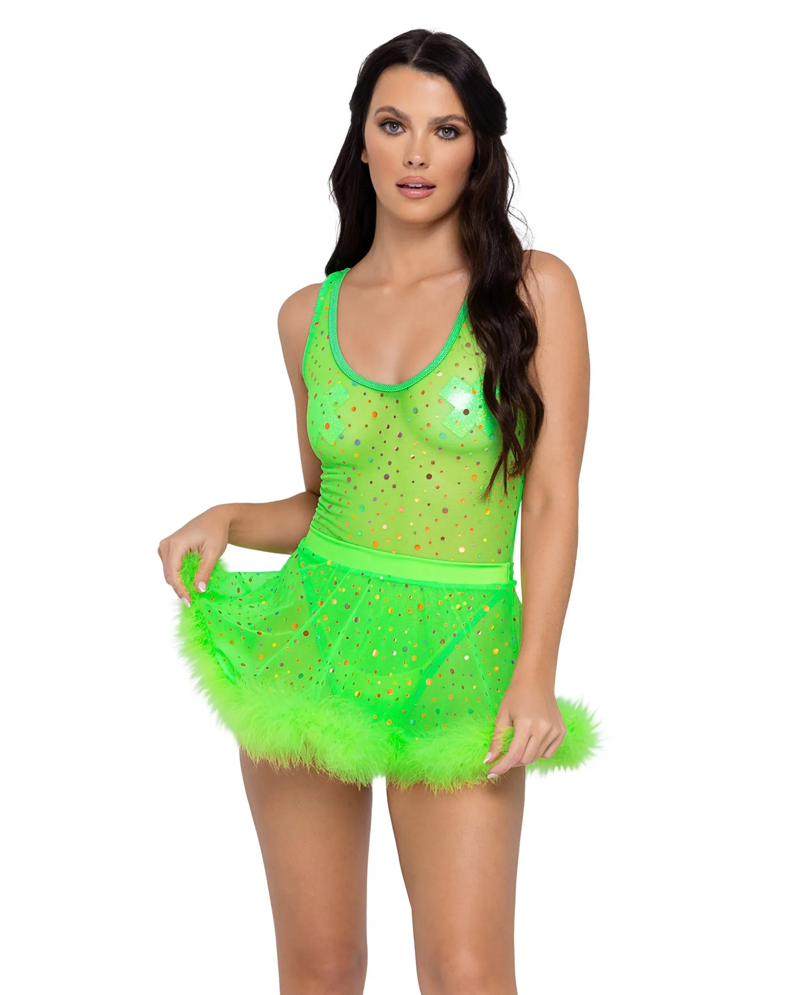 Roma Sheer Dotted Romper - Rave & Festival Wear