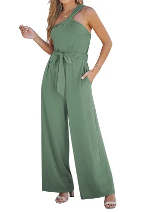 Sage Comfy Sleeveless Belted Jumpsuits & Long Rompers for Women