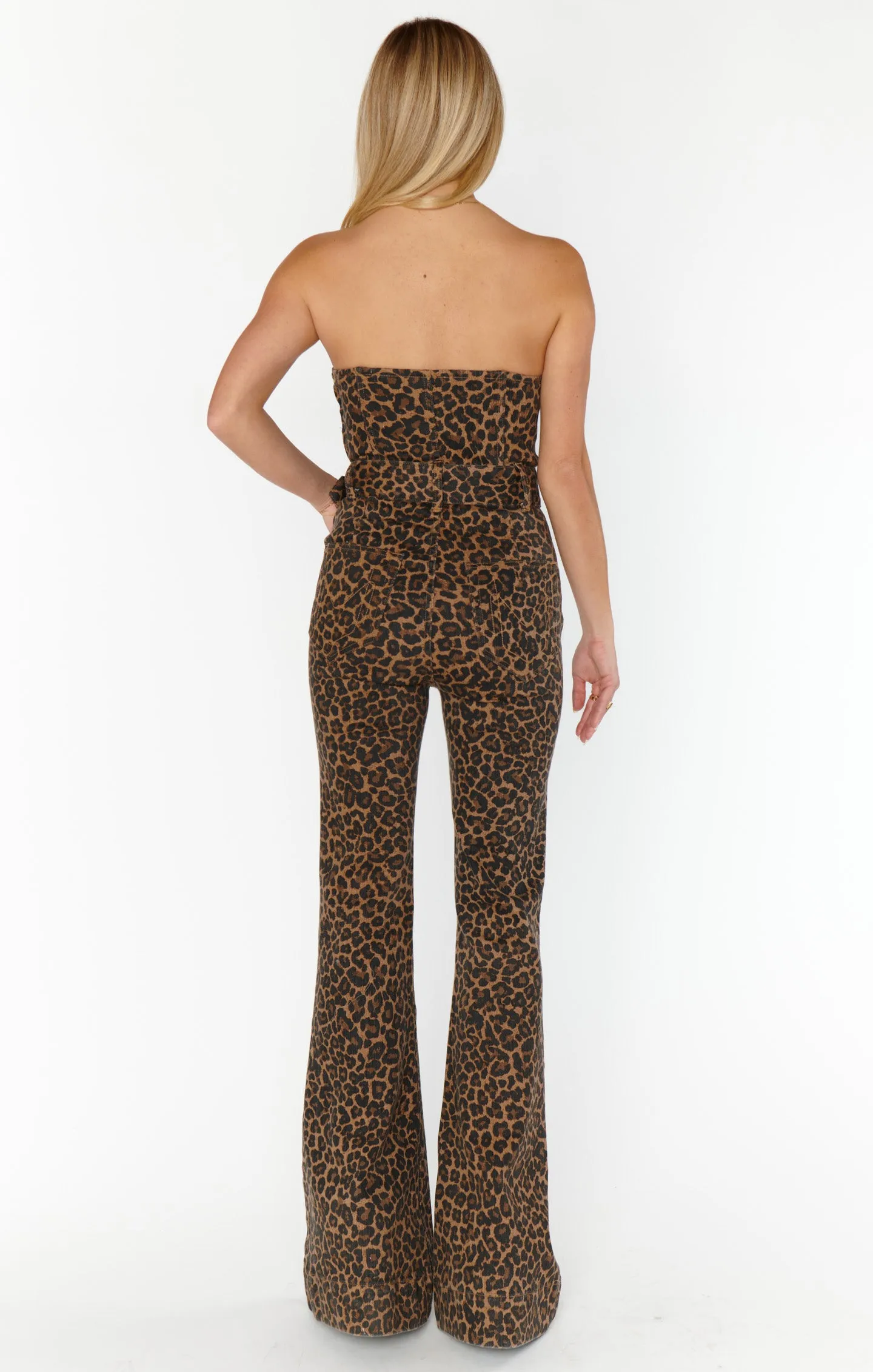 Santa Fe Jumpsuit ~ Leopard Latte Denim