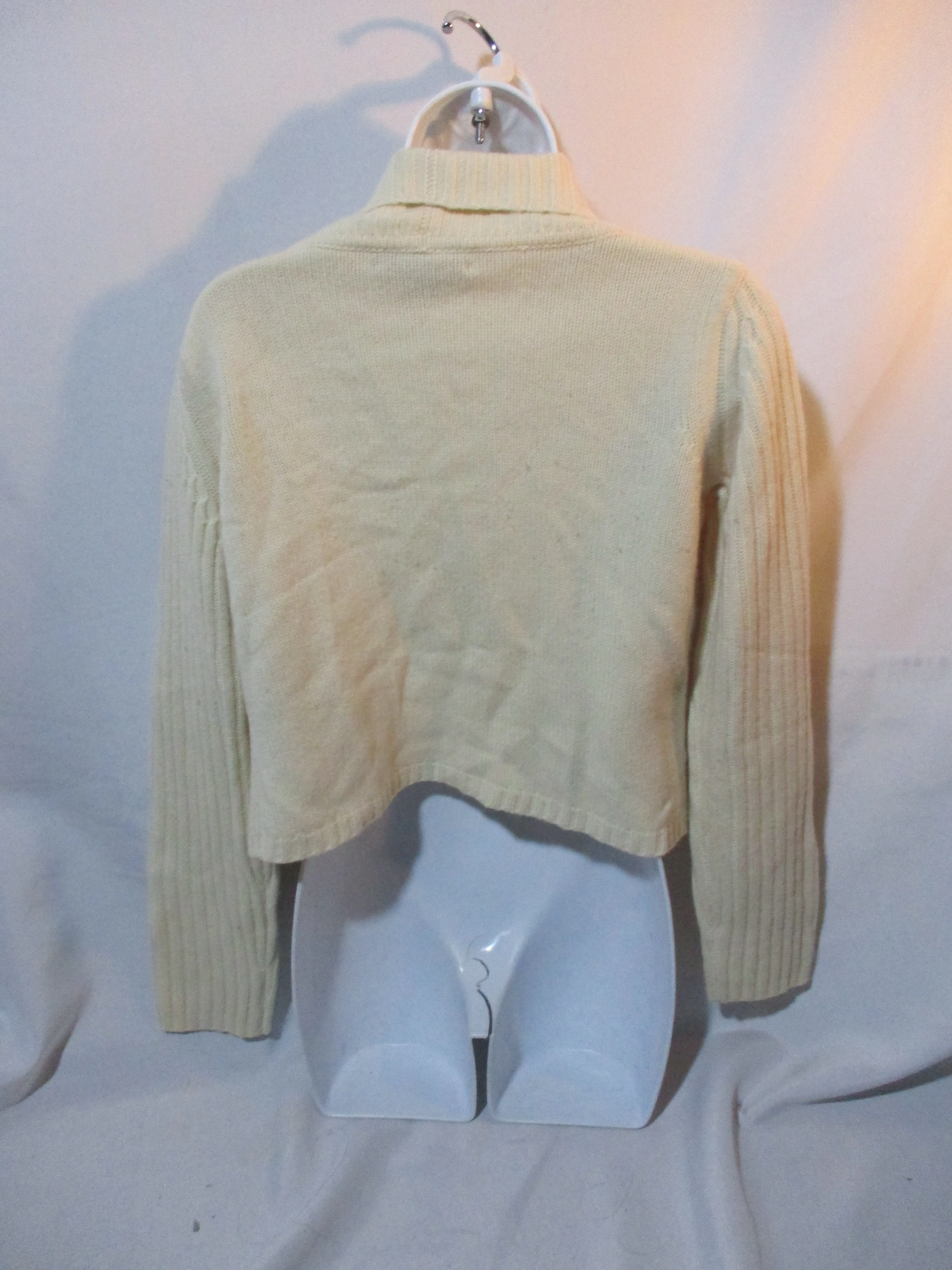 SHIN CHOI BERGDORF GOODMAN CASHMERE Cardigan Sweater S CREME WHITE