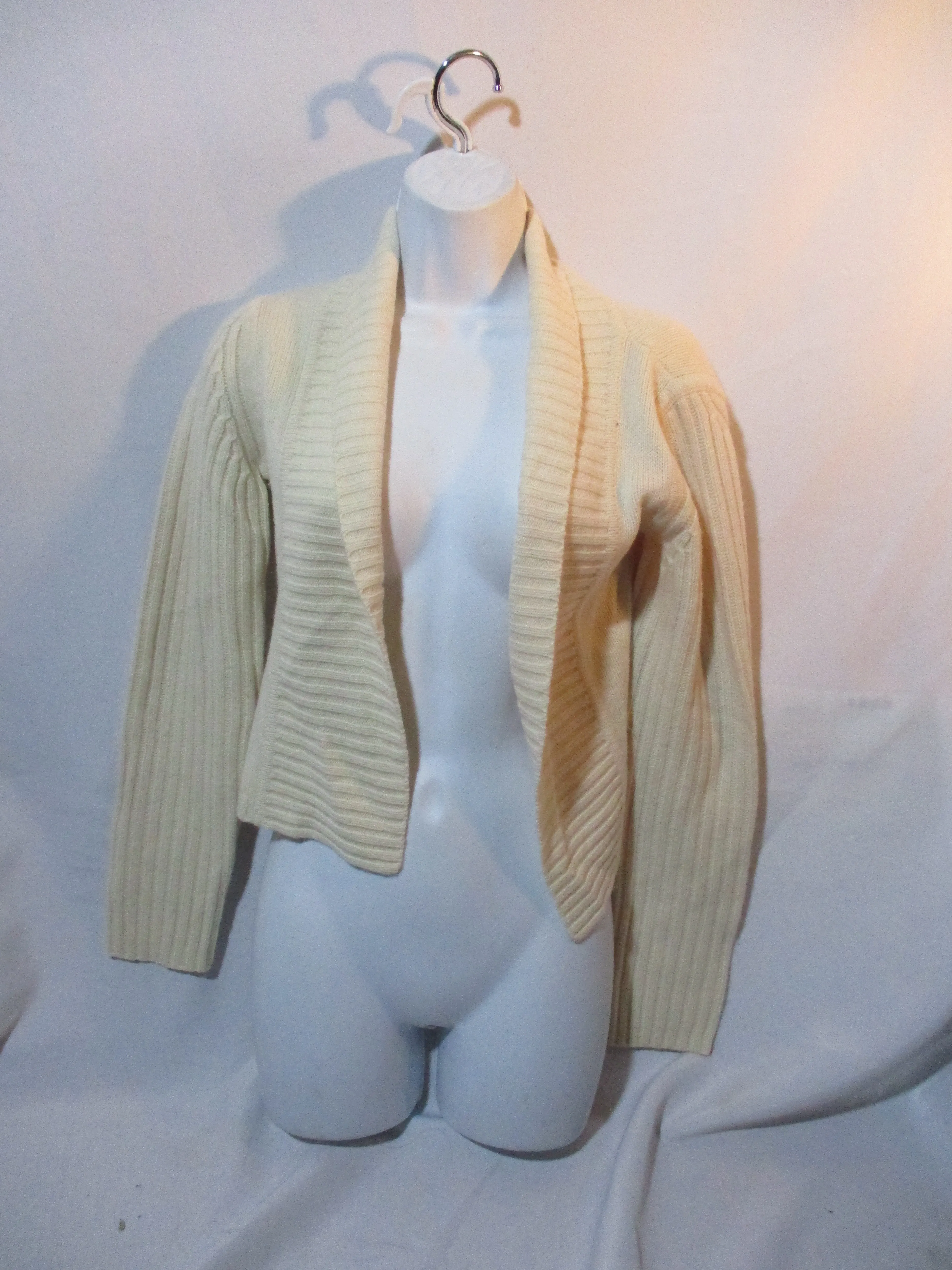 SHIN CHOI BERGDORF GOODMAN CASHMERE Cardigan Sweater S CREME WHITE