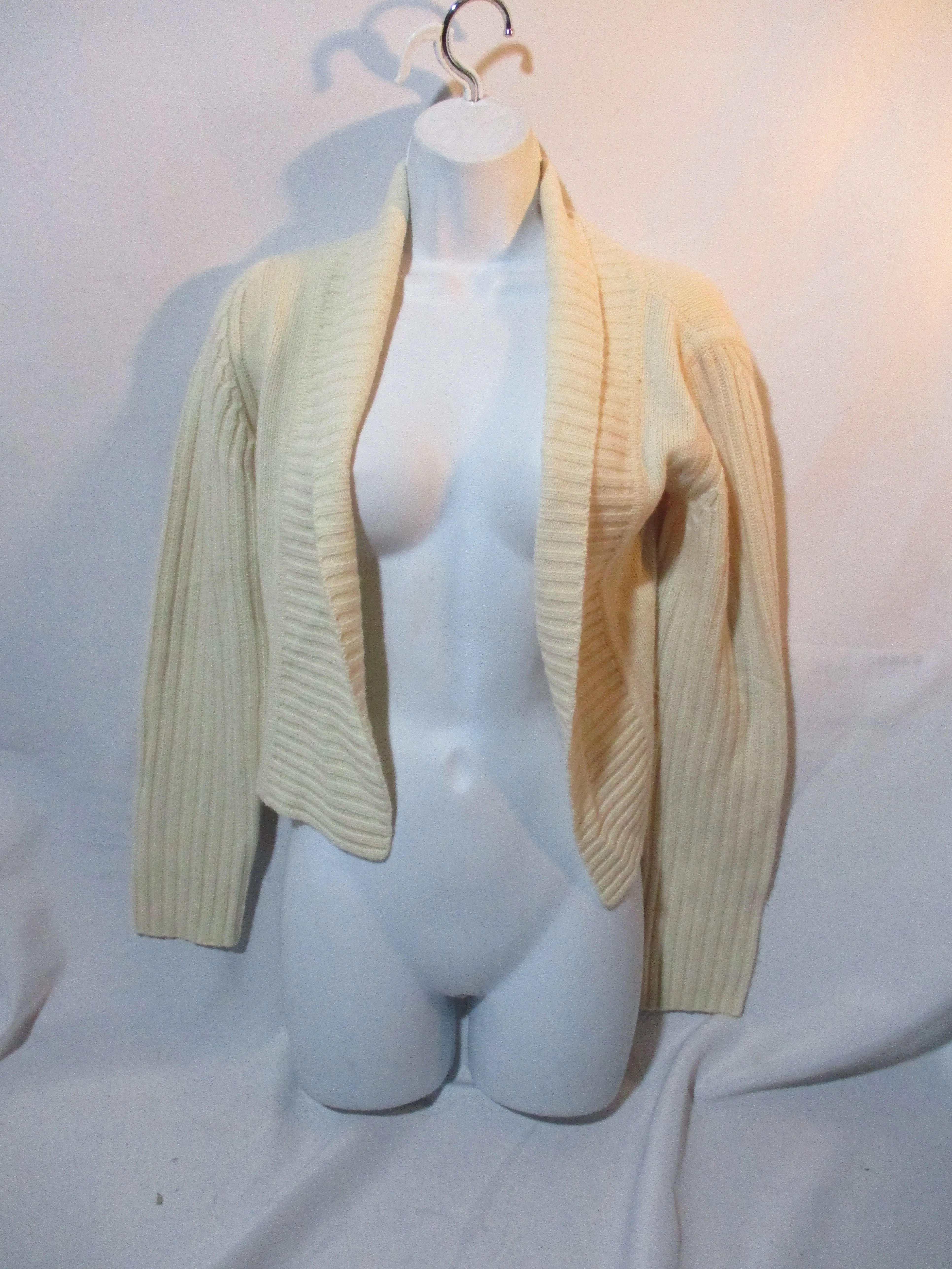 SHIN CHOI BERGDORF GOODMAN CASHMERE Cardigan Sweater S CREME WHITE