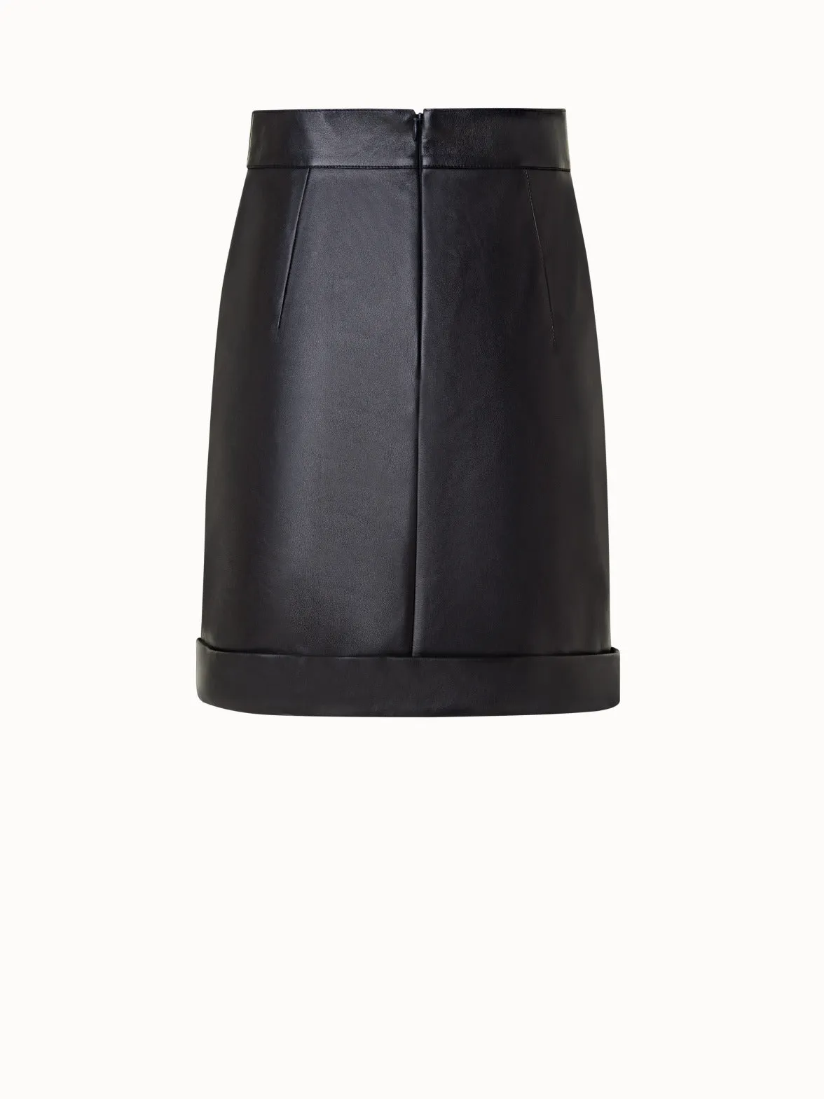 Short Leather Pencil Skirt