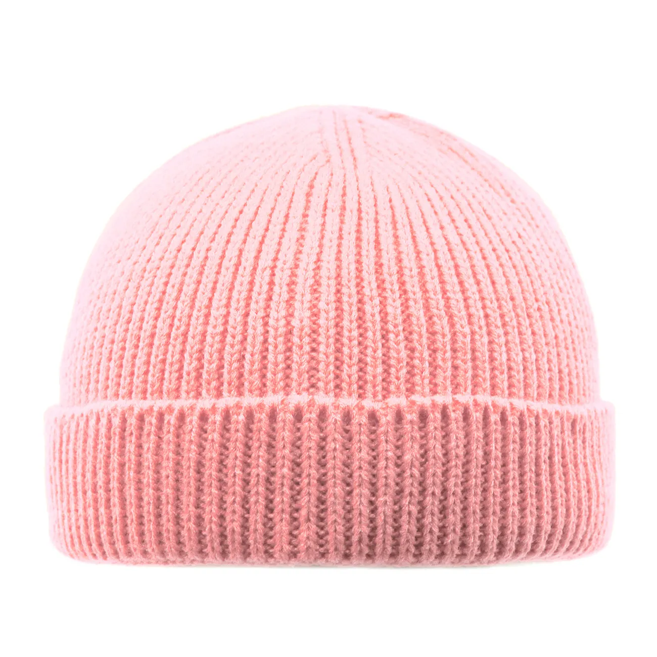 Short Skater Ribbed Knit Cuffed Beanie