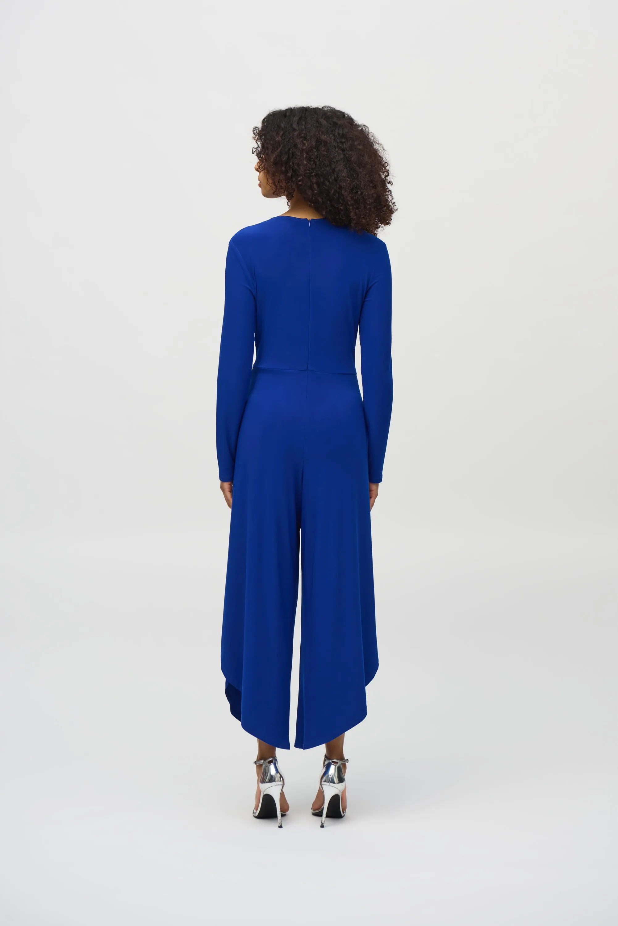 Silky Knit Wrap Culotte Jumpsuit