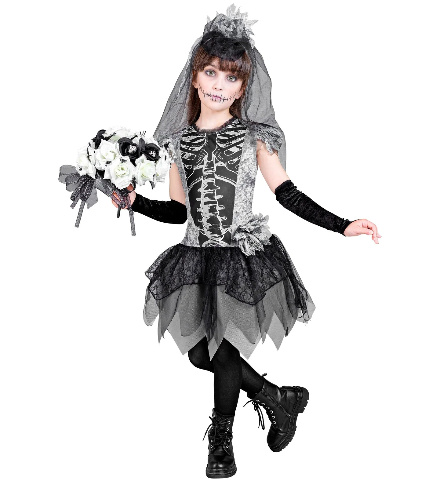 Skeleton Bride Costume Girl