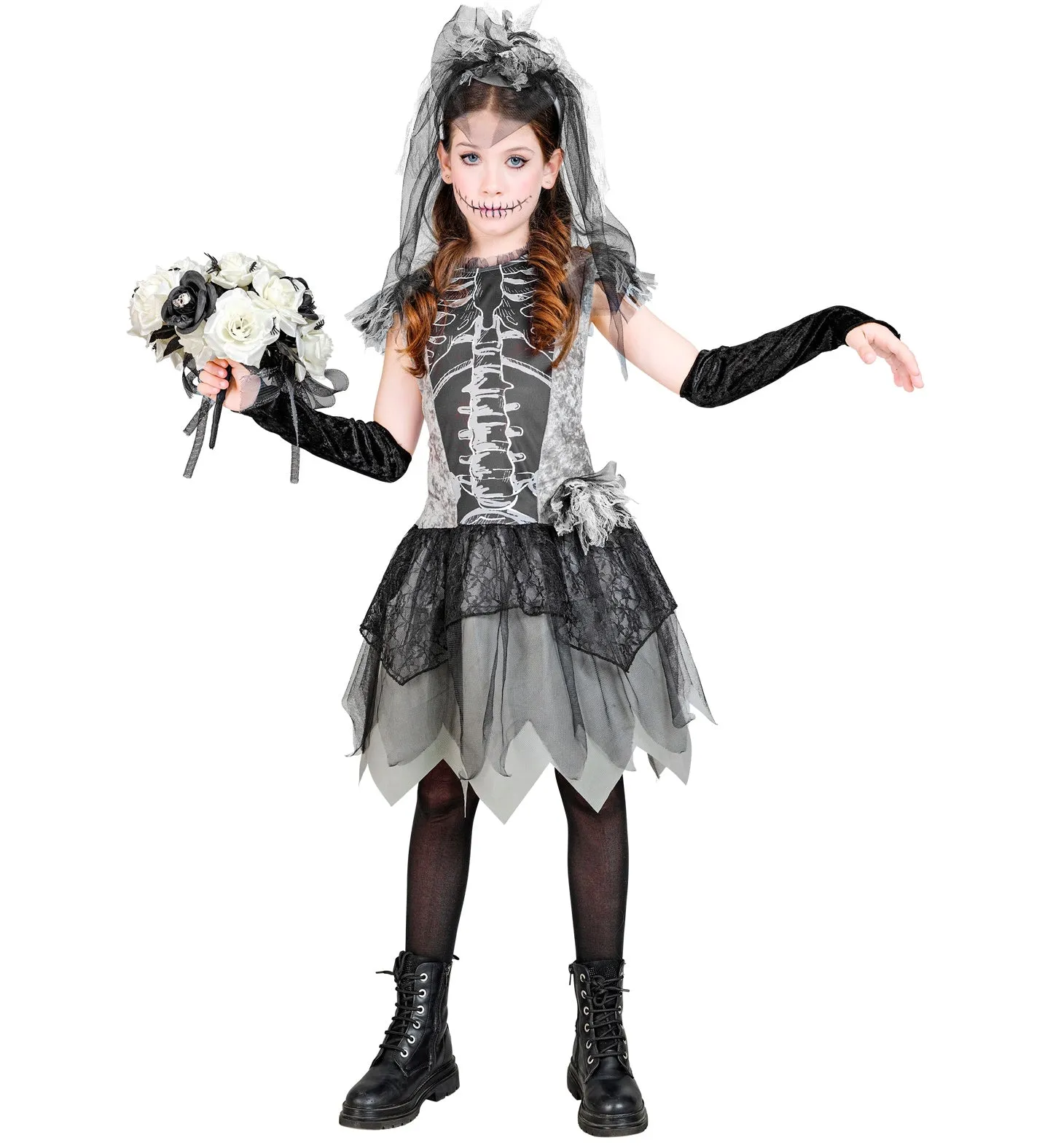 Skeleton Bride Costume Girl