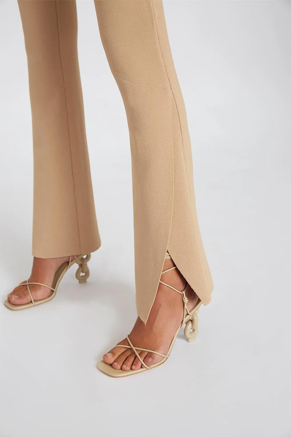 Sliced Flare Knit Pant Regular Leg | Final Sale  - Camel