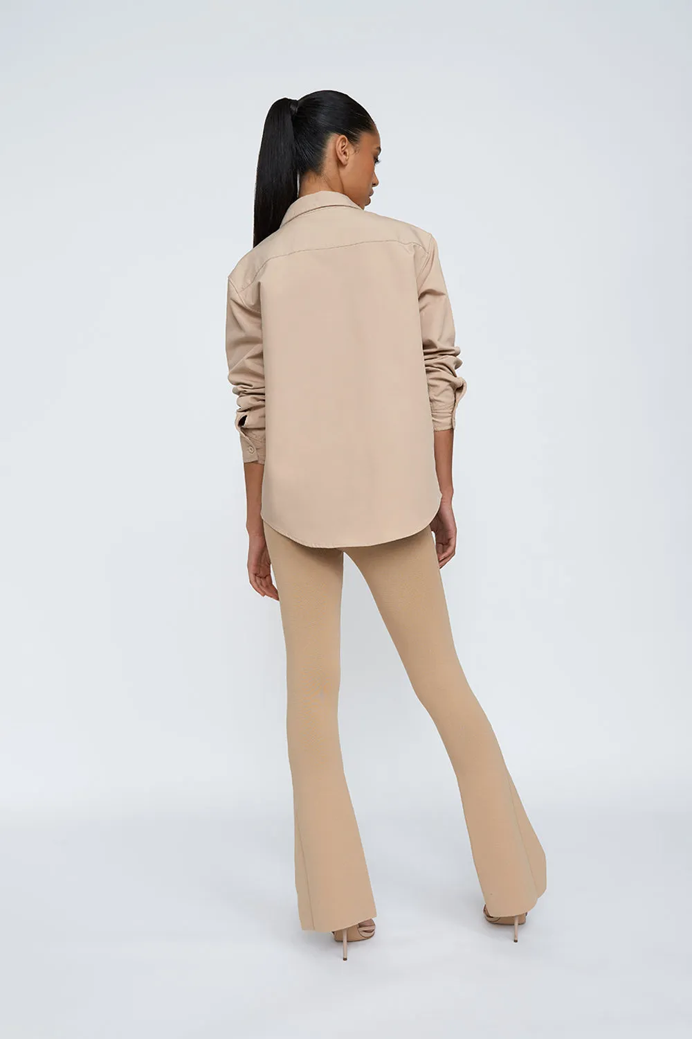 Sliced Flare Knit Pant Regular Leg | Final Sale  - Camel