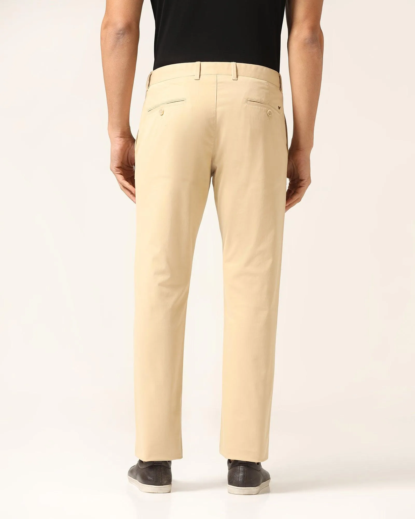 Slim Comfort B-95 Casual Beige Solid Khakis - Mario