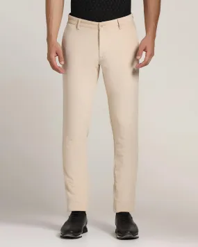 Slim Comfort B-95 Casual Beige Textured Khakis - Moon