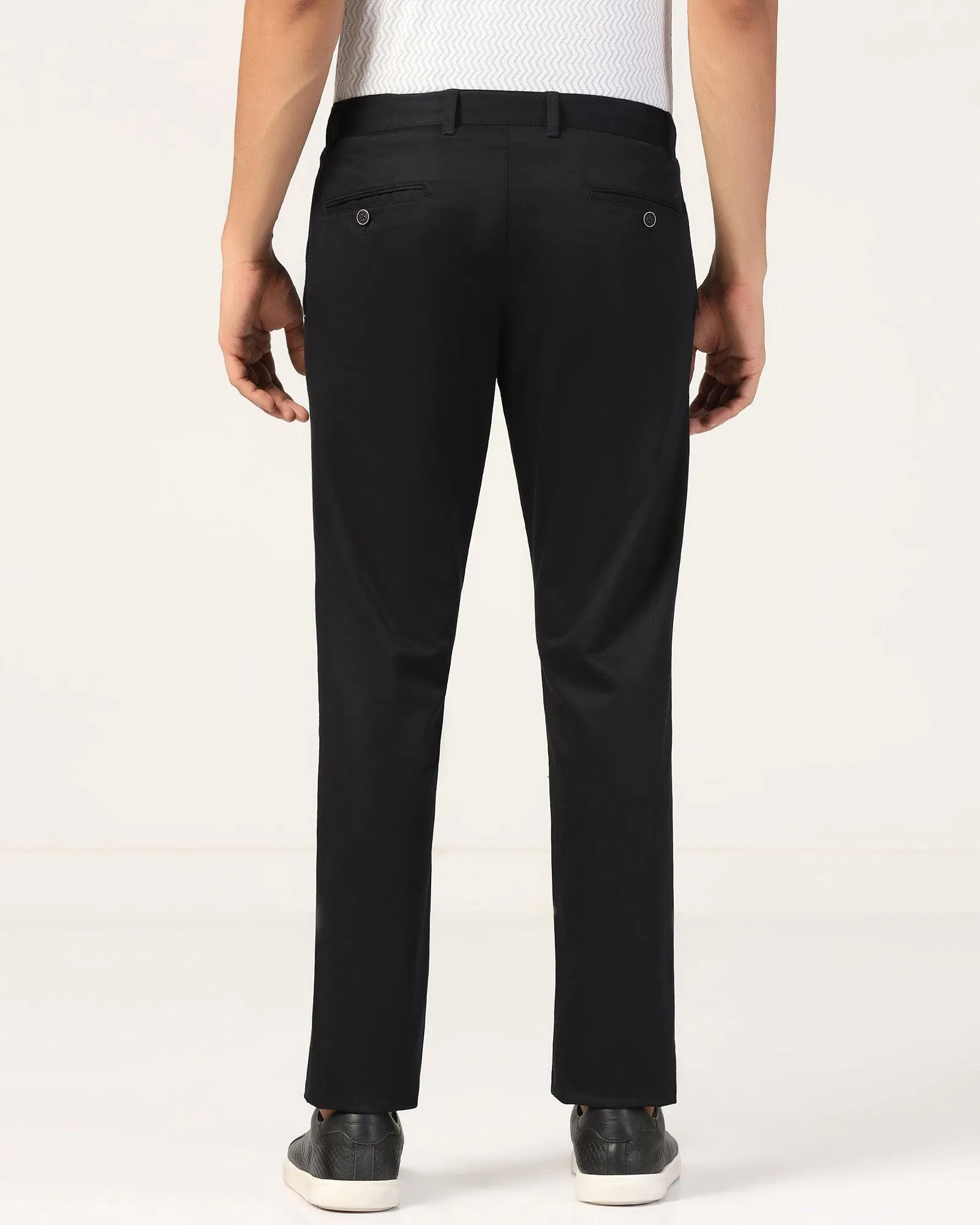 Slim Comfort B-95 Casual Black Solid Khakis - Marico