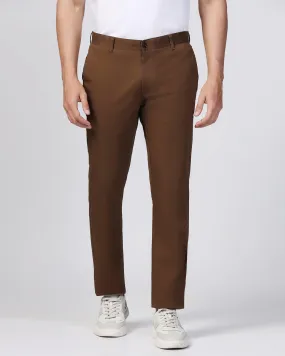 Slim Comfort B-95 Casual Brown Solid Khakis - Marico