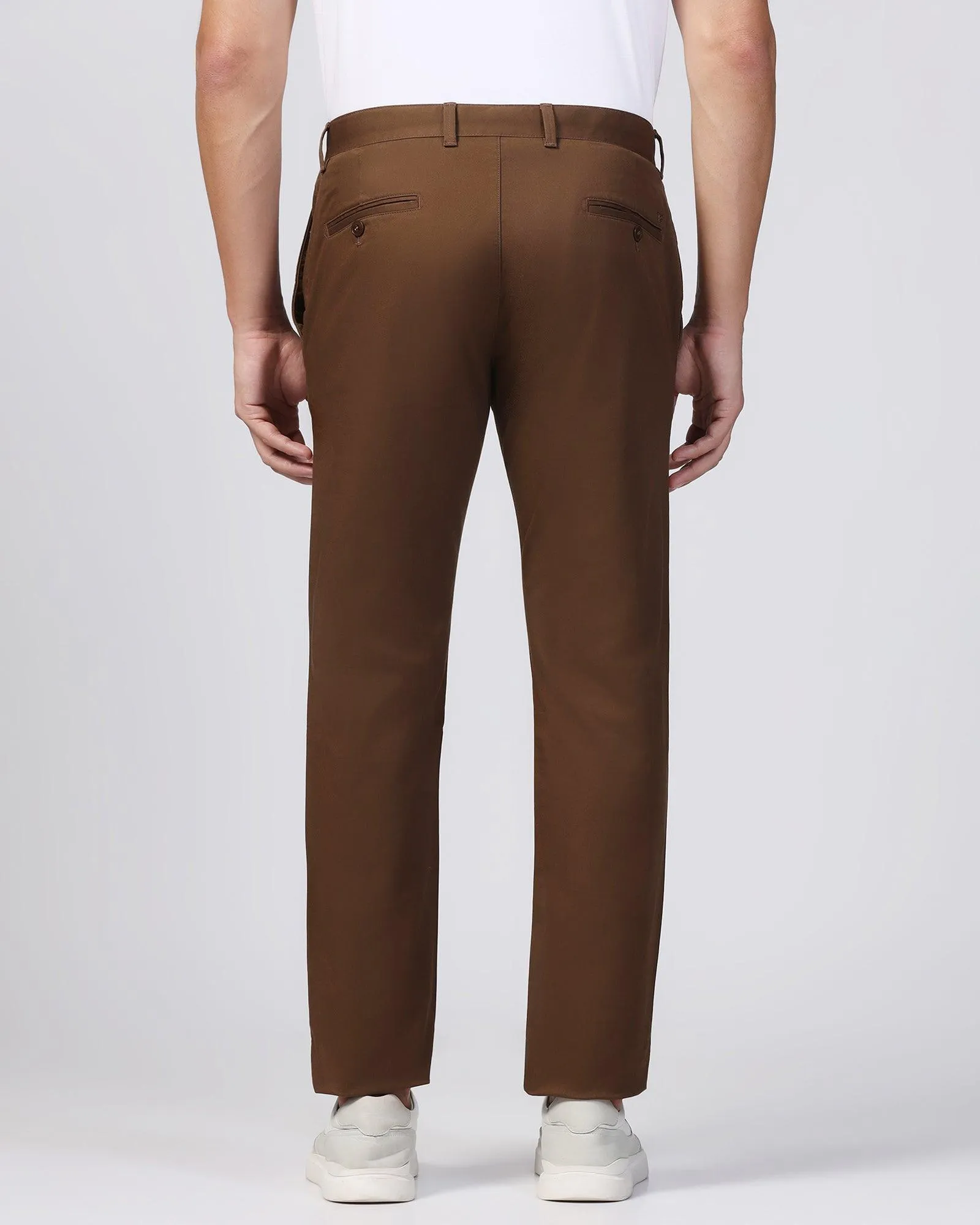 Slim Comfort B-95 Casual Brown Solid Khakis - Marico