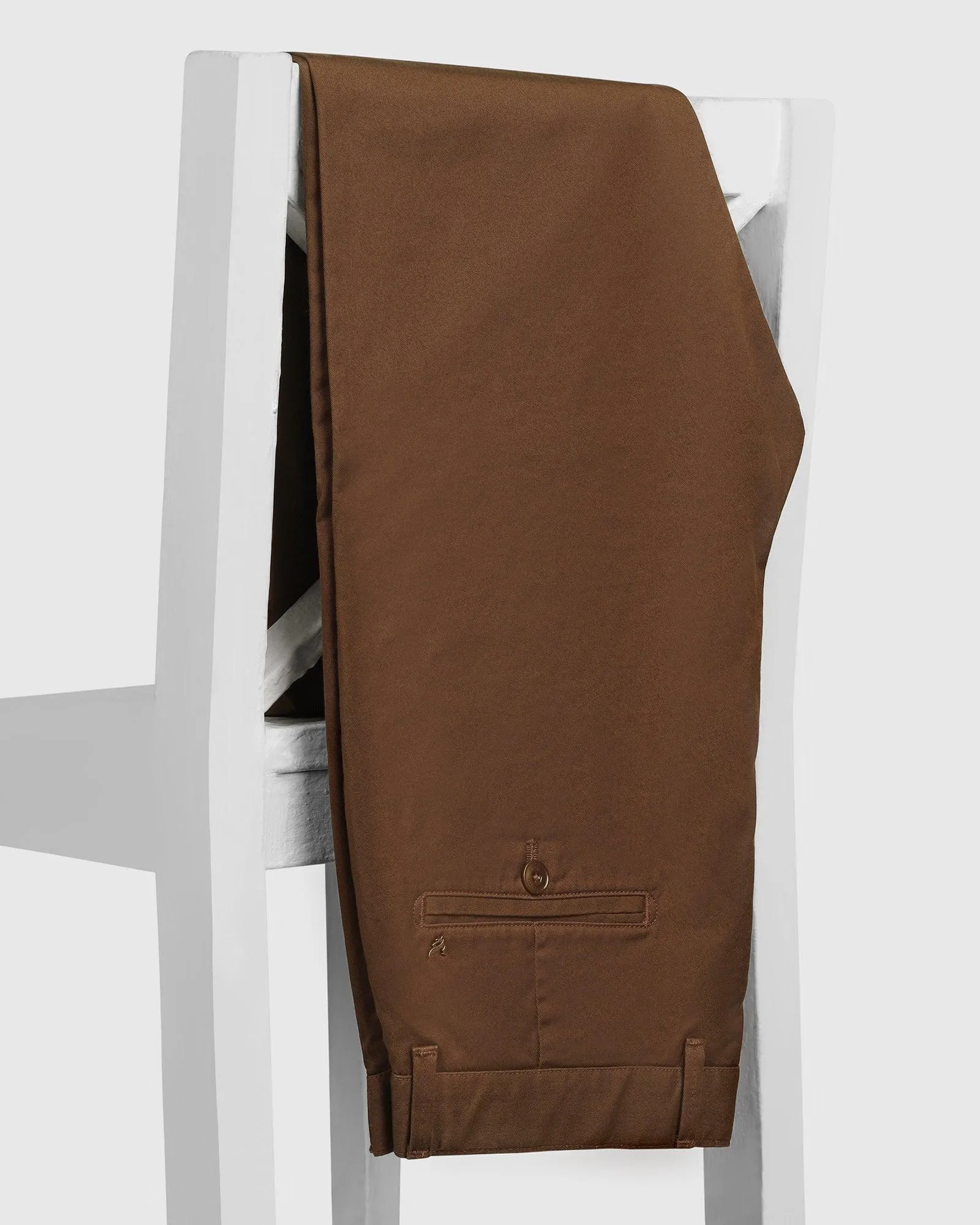 Slim Comfort B-95 Casual Brown Solid Khakis - Marico