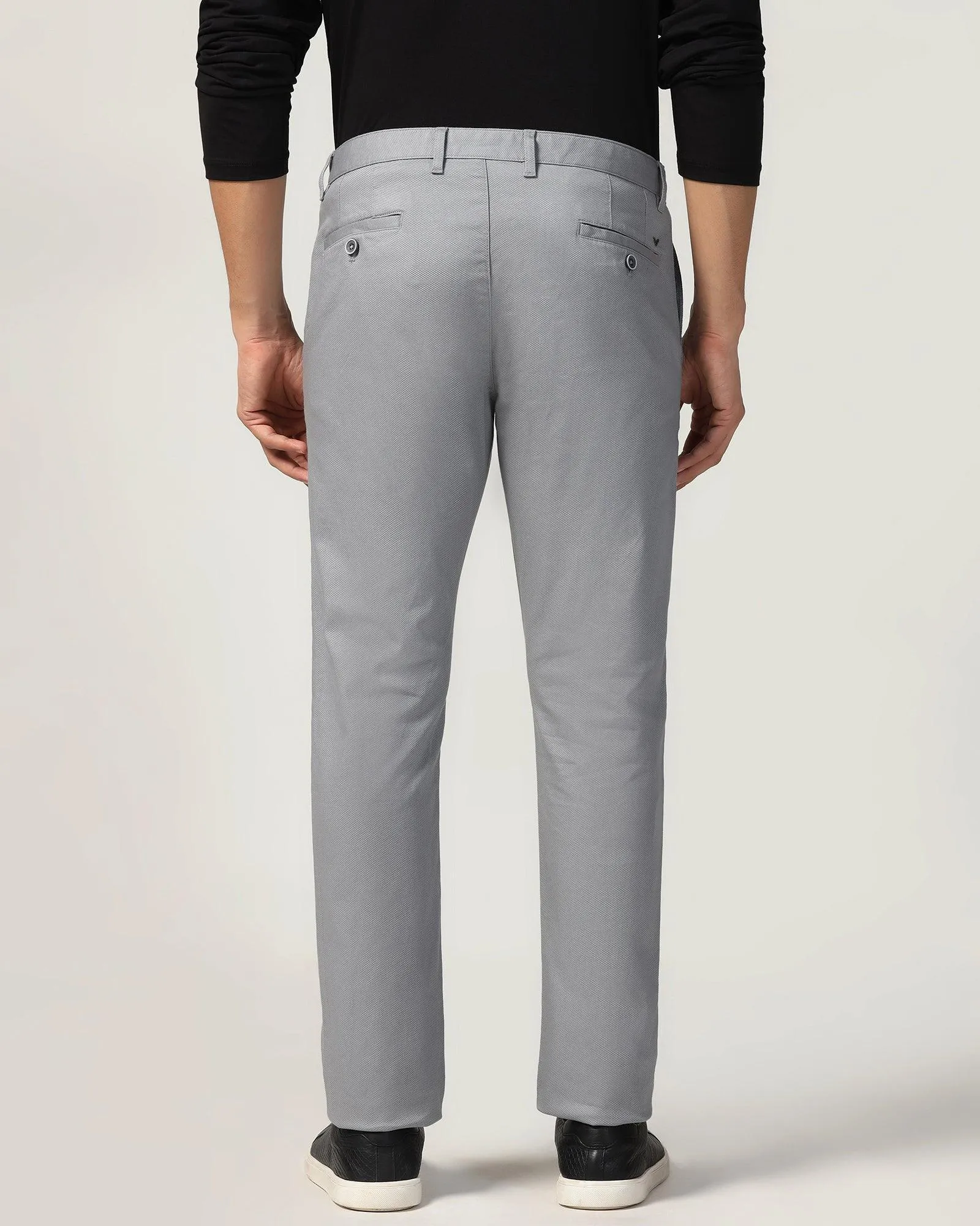 Slim Comfort B-95 Casual Grey Textured Khakis - Tark