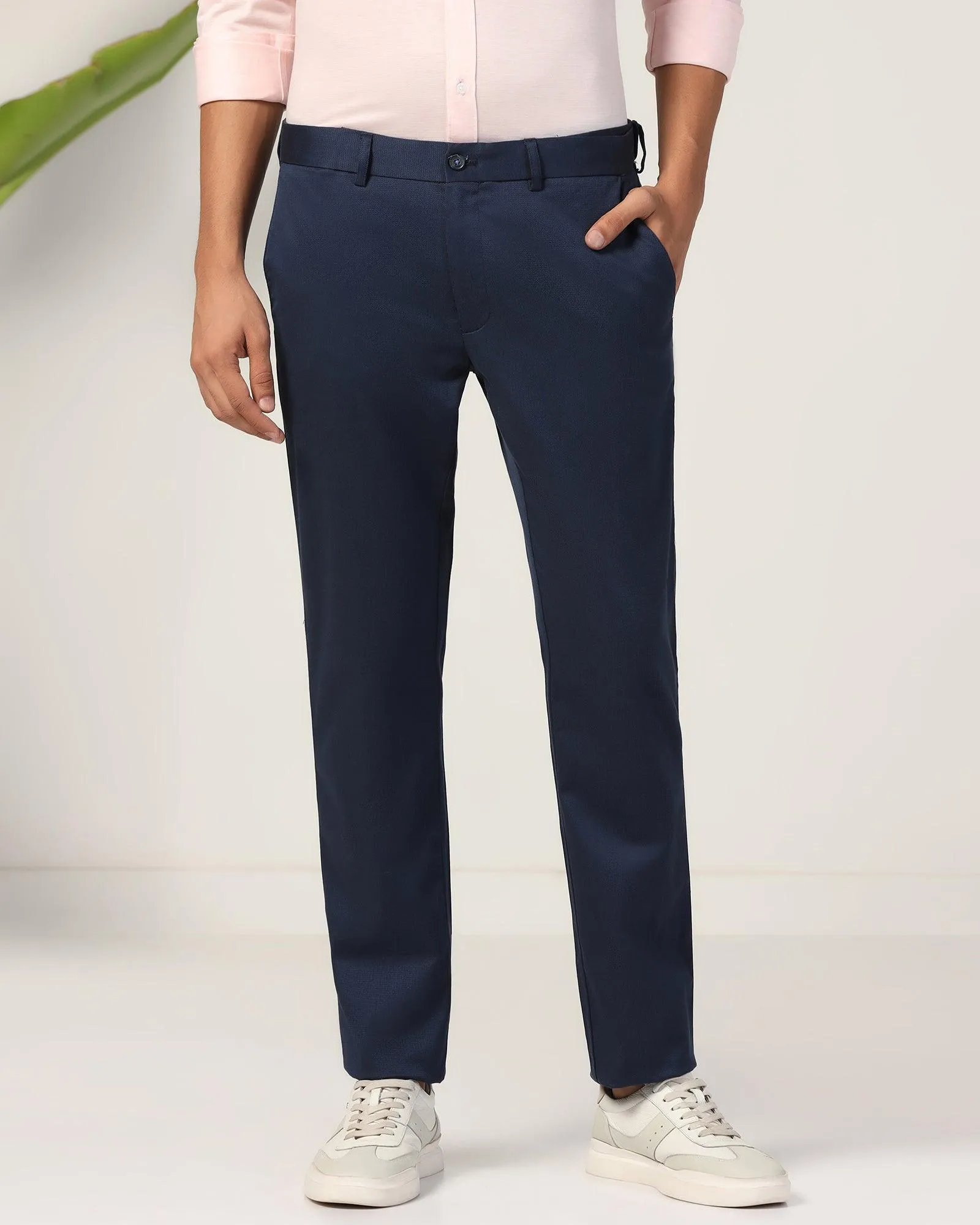 Slim Comfort B-95 Casual Navy Yarn Dyed Khakis - Royal