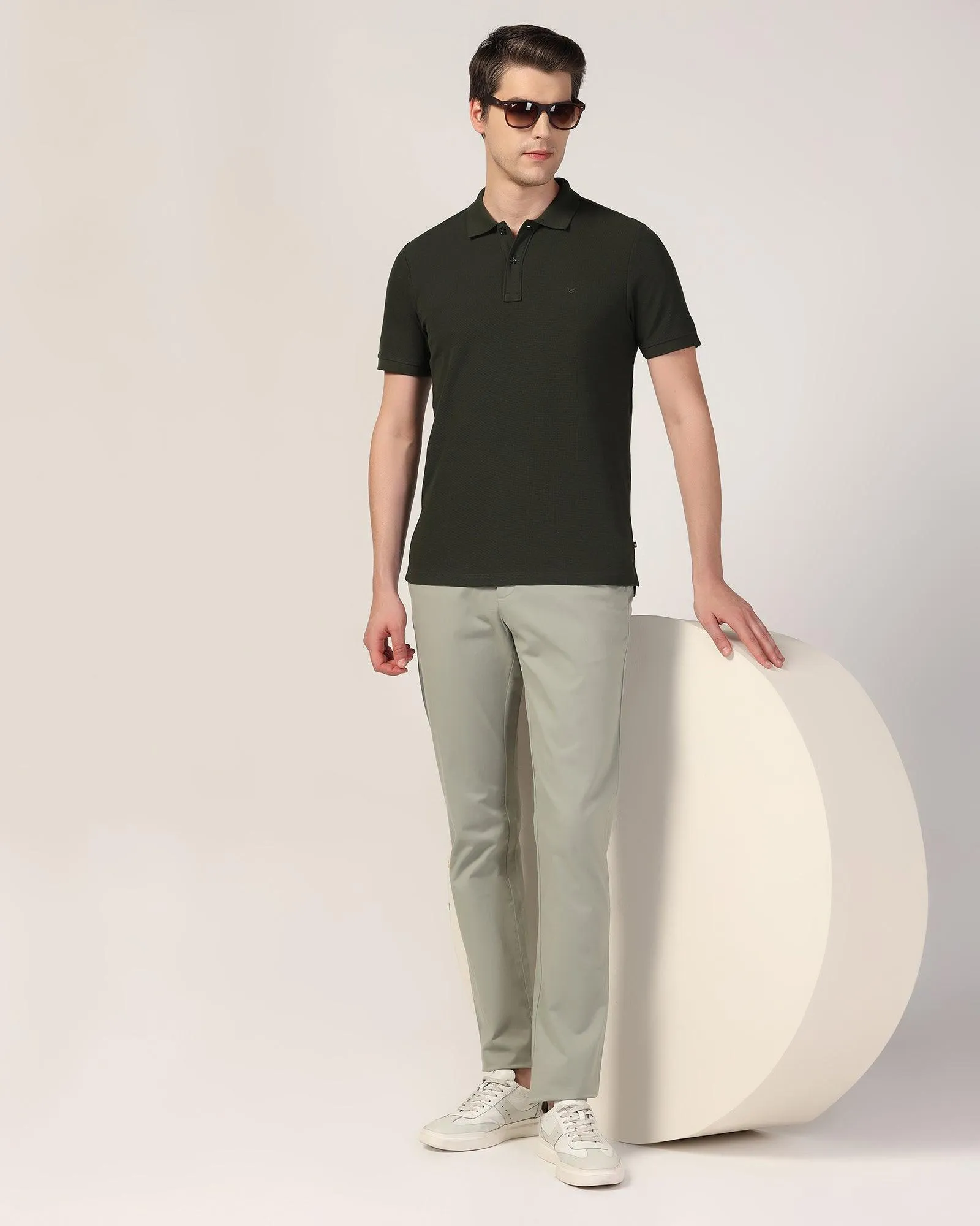 Slim Comfort B-95 Casual Pistachio Solid Khakis - Lab