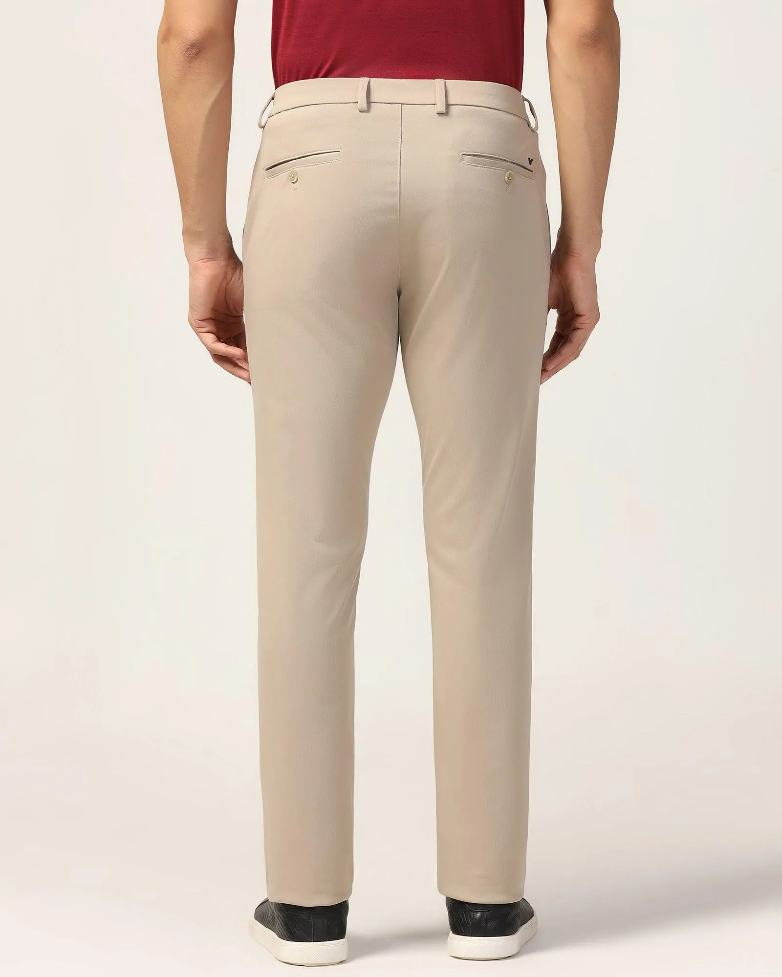 Slim Fit B-91 Casual Beige Solid Khakis - Vring