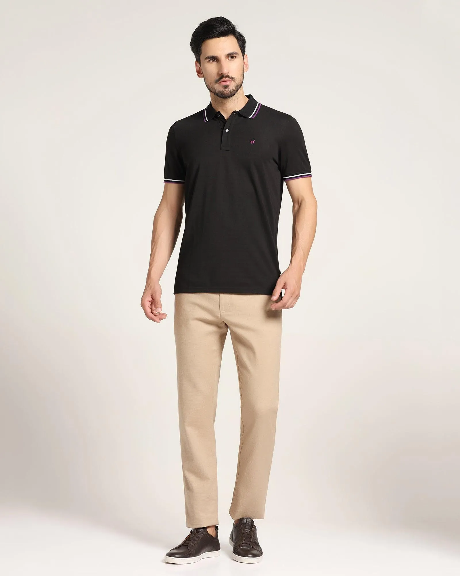 Slim Fit B-91 Casual Beige Textured Khakis - Canopi