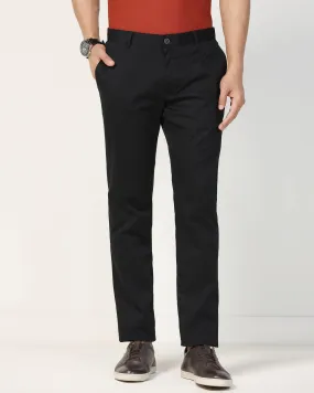 Slim Fit B-91 Casual Black Solid Khakis - Marico