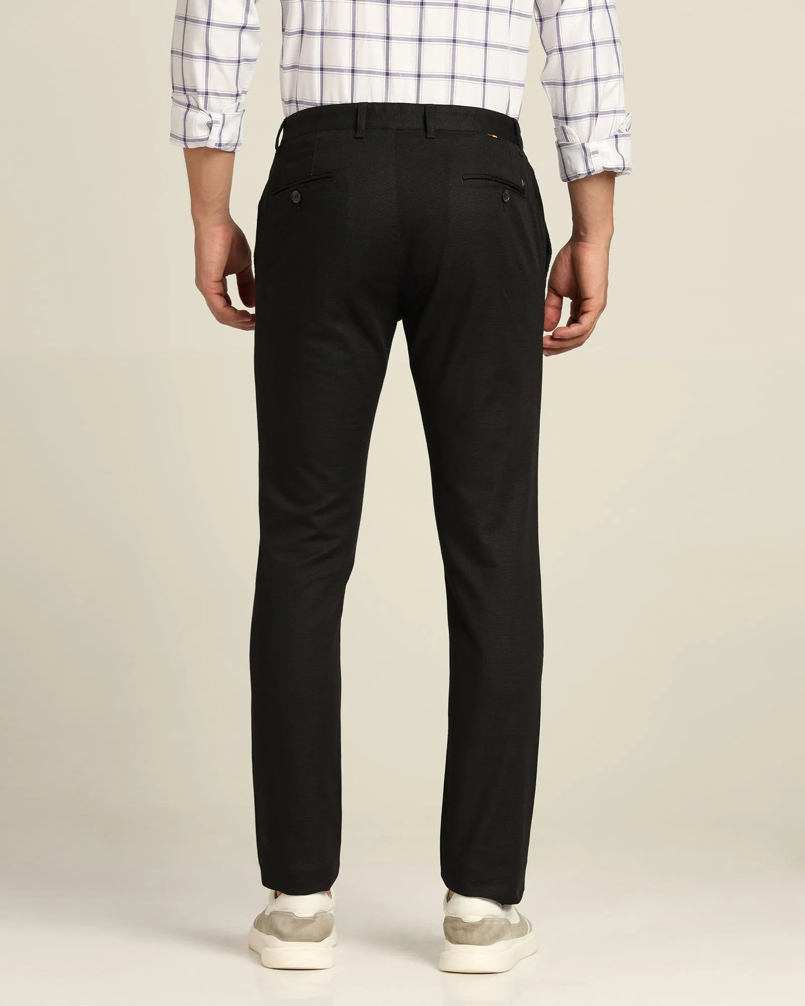 Slim Fit B-91 Casual Black Textured Khakis - Altus