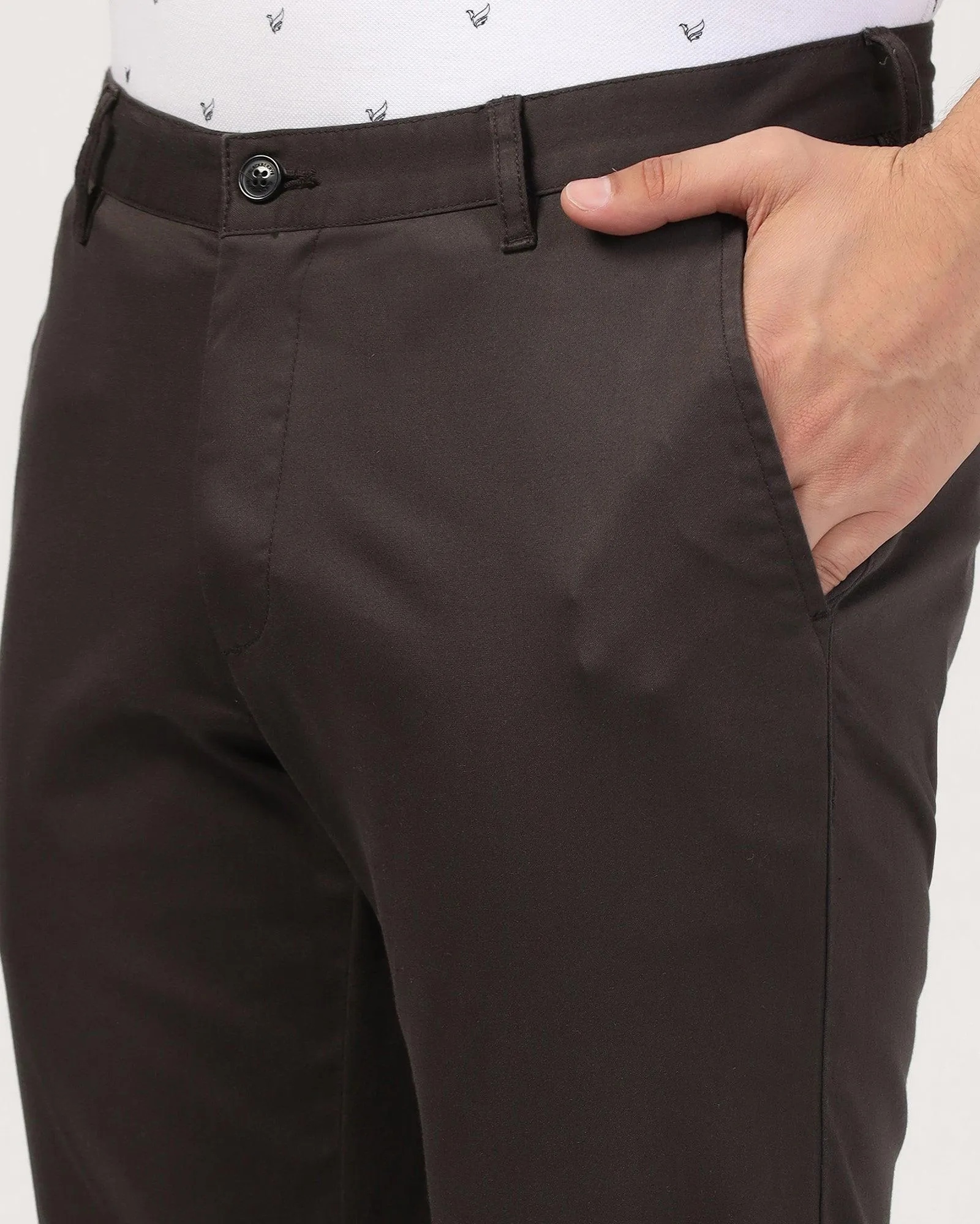 Slim Fit B-91 Casual Charcoal Solid Khakis - Mark