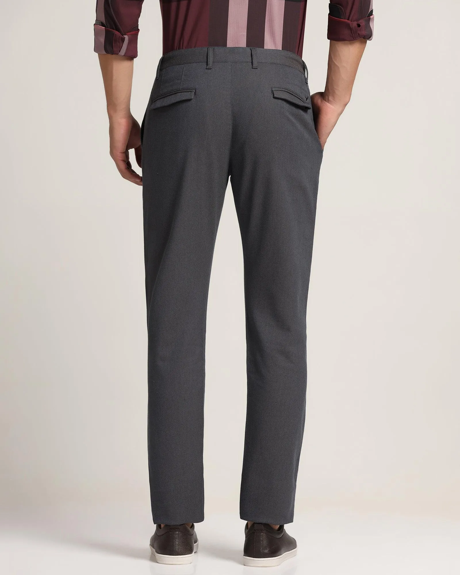 Slim Fit B-91 Casual Charcoal Textured Khakis - Canopi