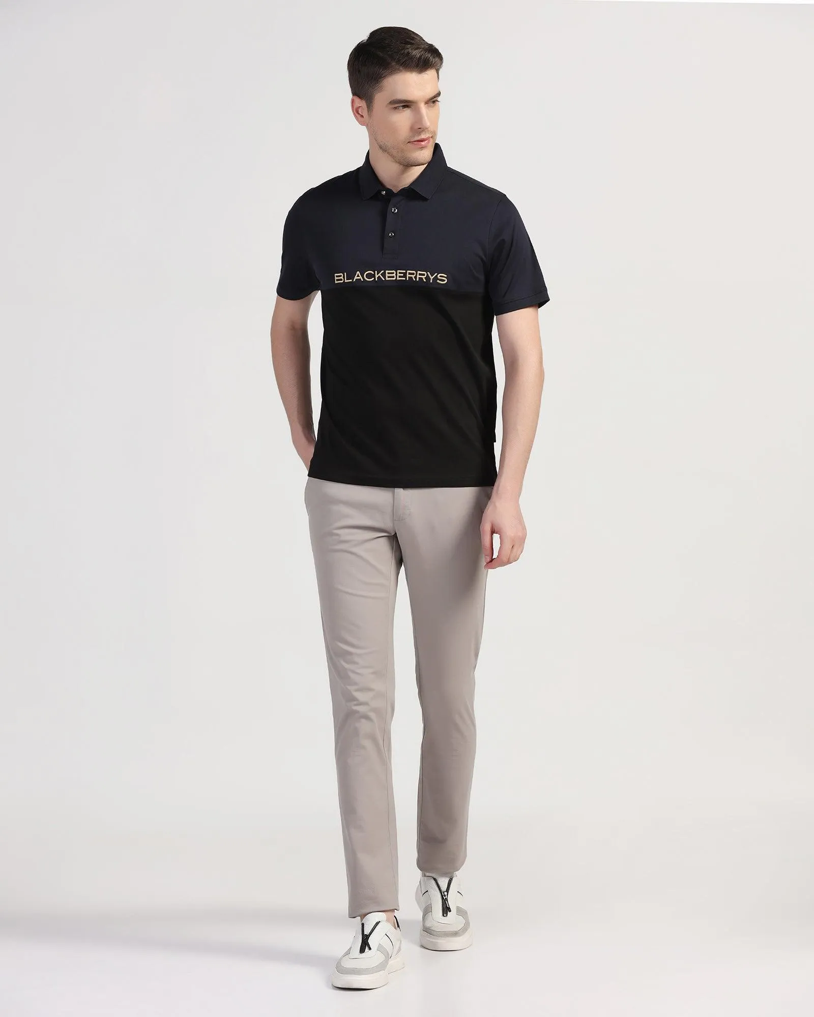 Slim Fit B-91 Casual Grey Solid Khakis - Lab