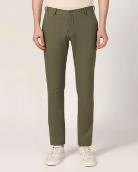 Slim Fit B-91 Casual Olive Solid Khakis - Mint