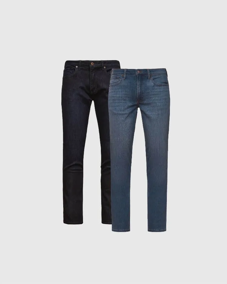 Slim Indigo and Medium Wash Comfort Stretch Jeans 2-Pack