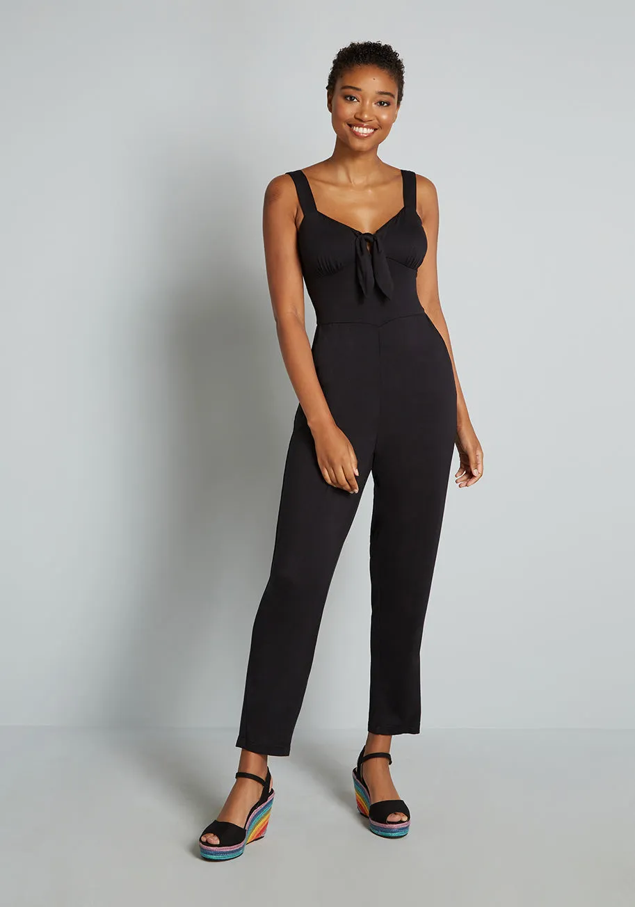 Snazzy and Snappy Front-Tie Jumpsuit