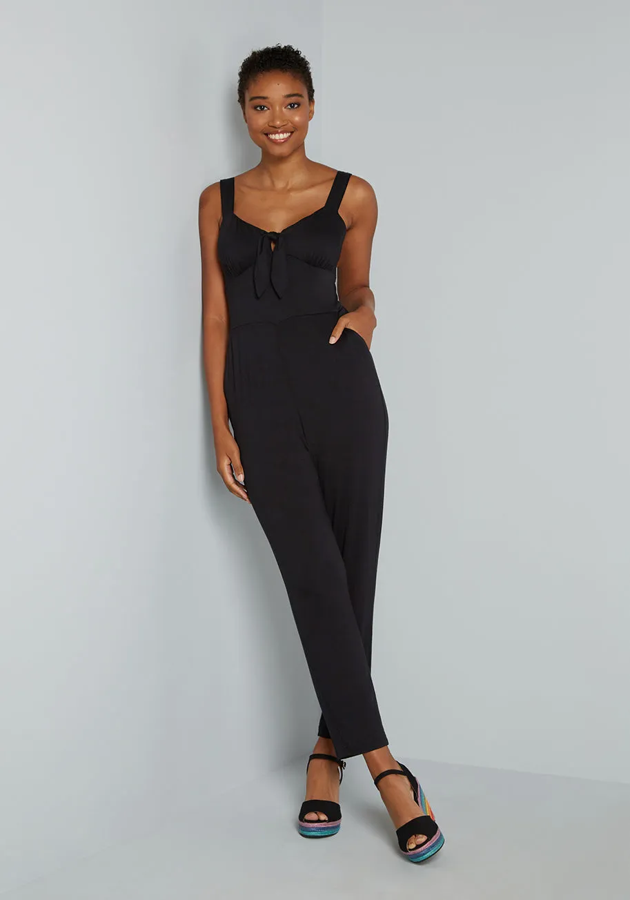 Snazzy and Snappy Front-Tie Jumpsuit