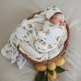 Snuggle Hunny Kids - Jersey Baby Wrap Swaddle & Beanie (Set) - Lemon