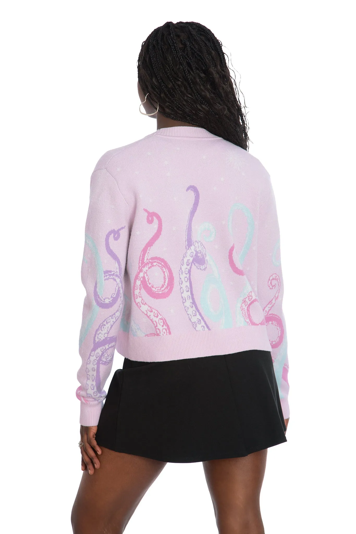 Space Tentacles Pastel Cropped Cardigan