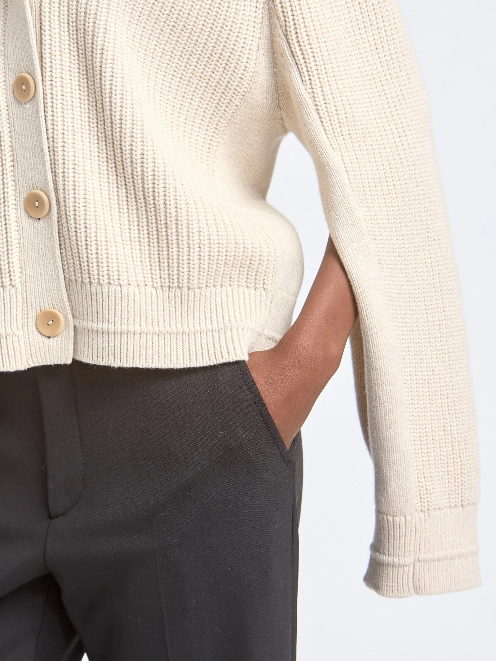 Split Sleeve Cocoon Cardigan in Crema