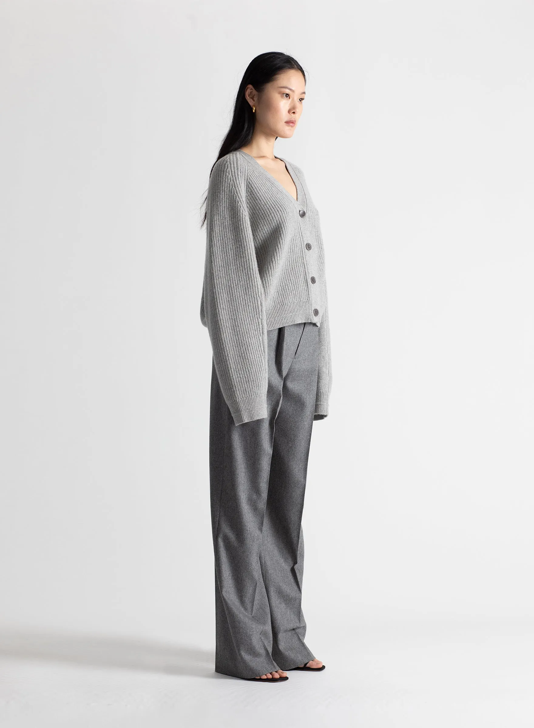 Split Sleeve Cocoon Cardigan in Heather Grey