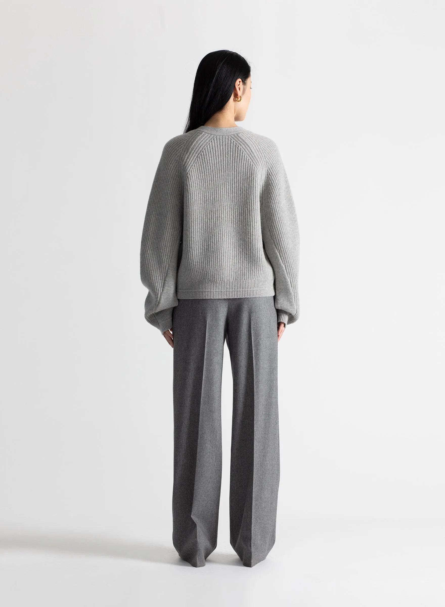 Split Sleeve Cocoon Cardigan in Heather Grey