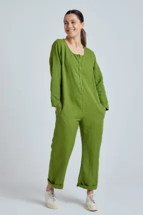 Spring Green Clara Jumpsuit - GOTS Certified Organic Cotton and Linen