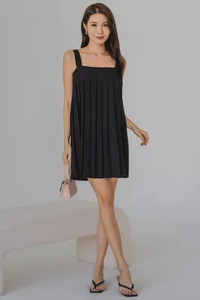 Summerdale Pleat Romper Dress (Black)