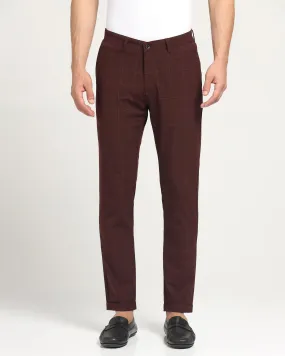 Super Slim Phoenix Casual Wine & Red Check Khakis - Travey