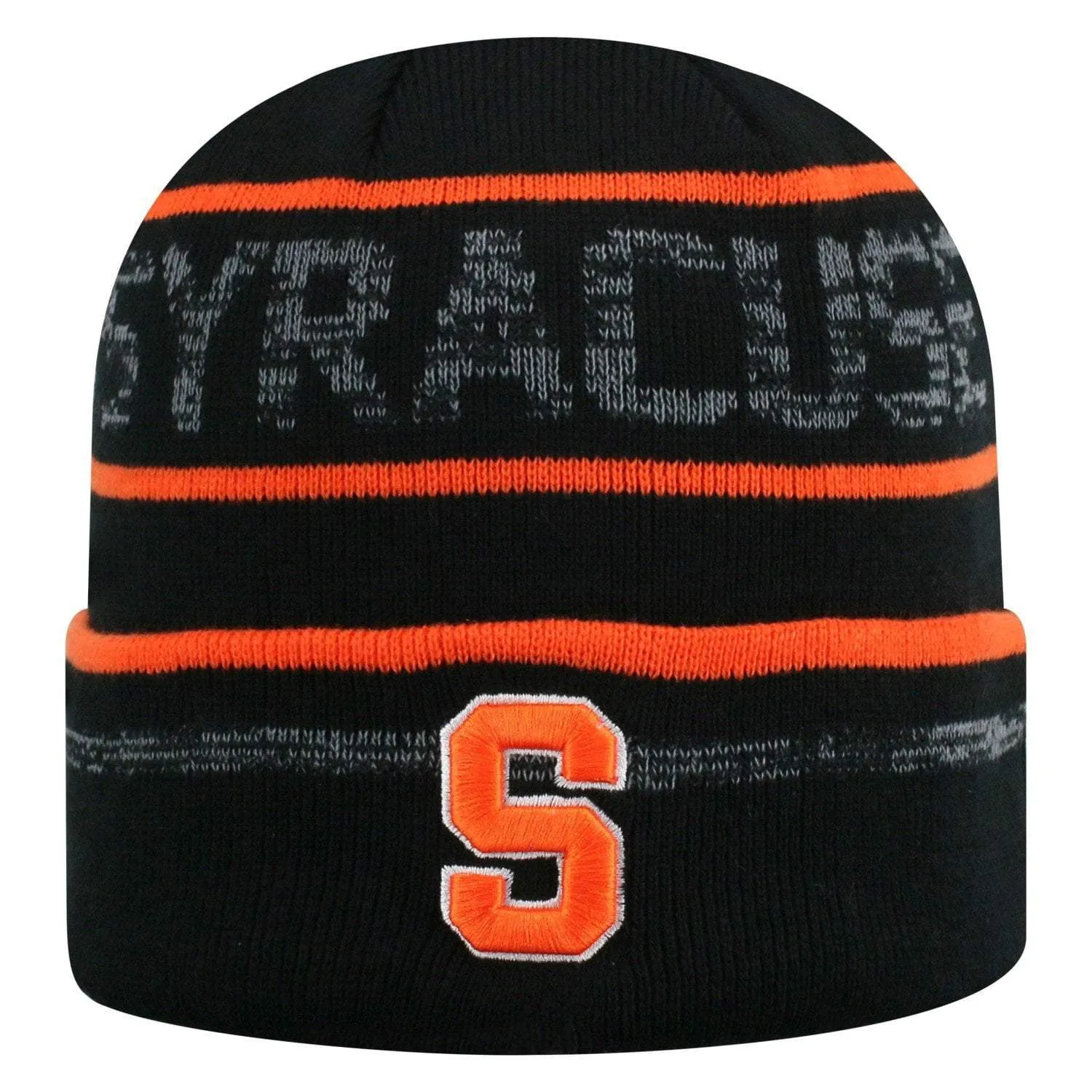 Syracuse Orange TOW Black Striped "Effect" Style Cuffed Knit Beanie Cap