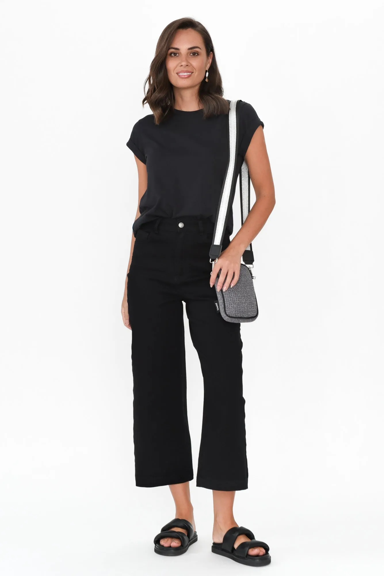 Tabitha Black Denim Crop Jeans