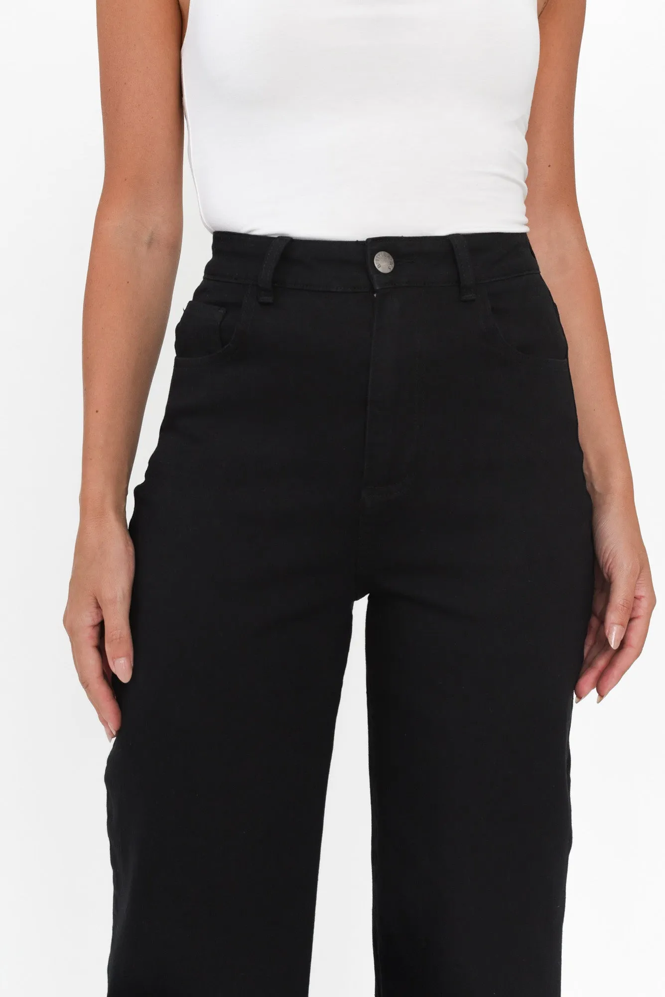 Tabitha Black Denim Crop Jeans