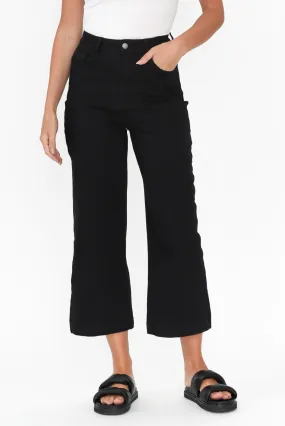 Tabitha Black Denim Crop Jeans