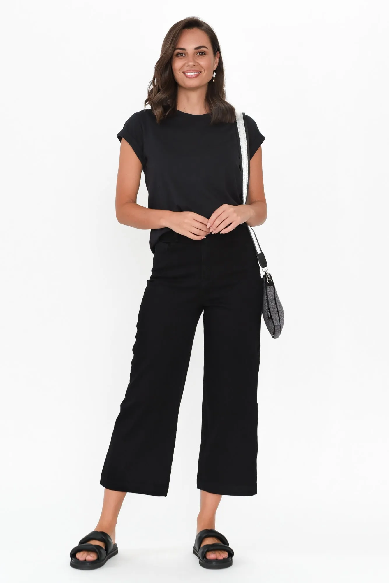 Tabitha Black Denim Crop Jeans