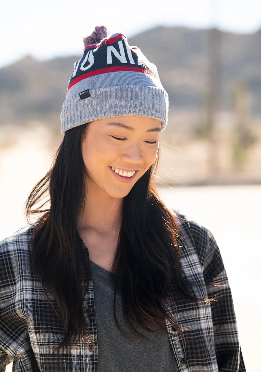 Teamster Beanie - Heather Gray / Red