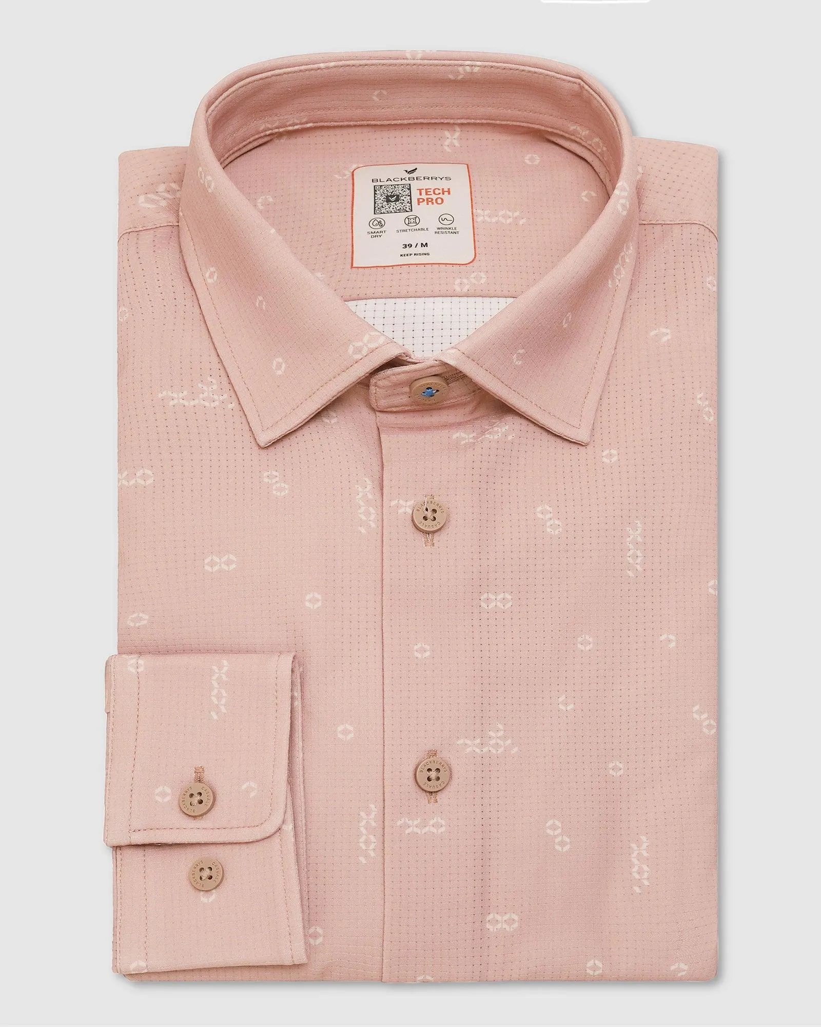 TechPro Casual Beige Printed Shirt - Tobias