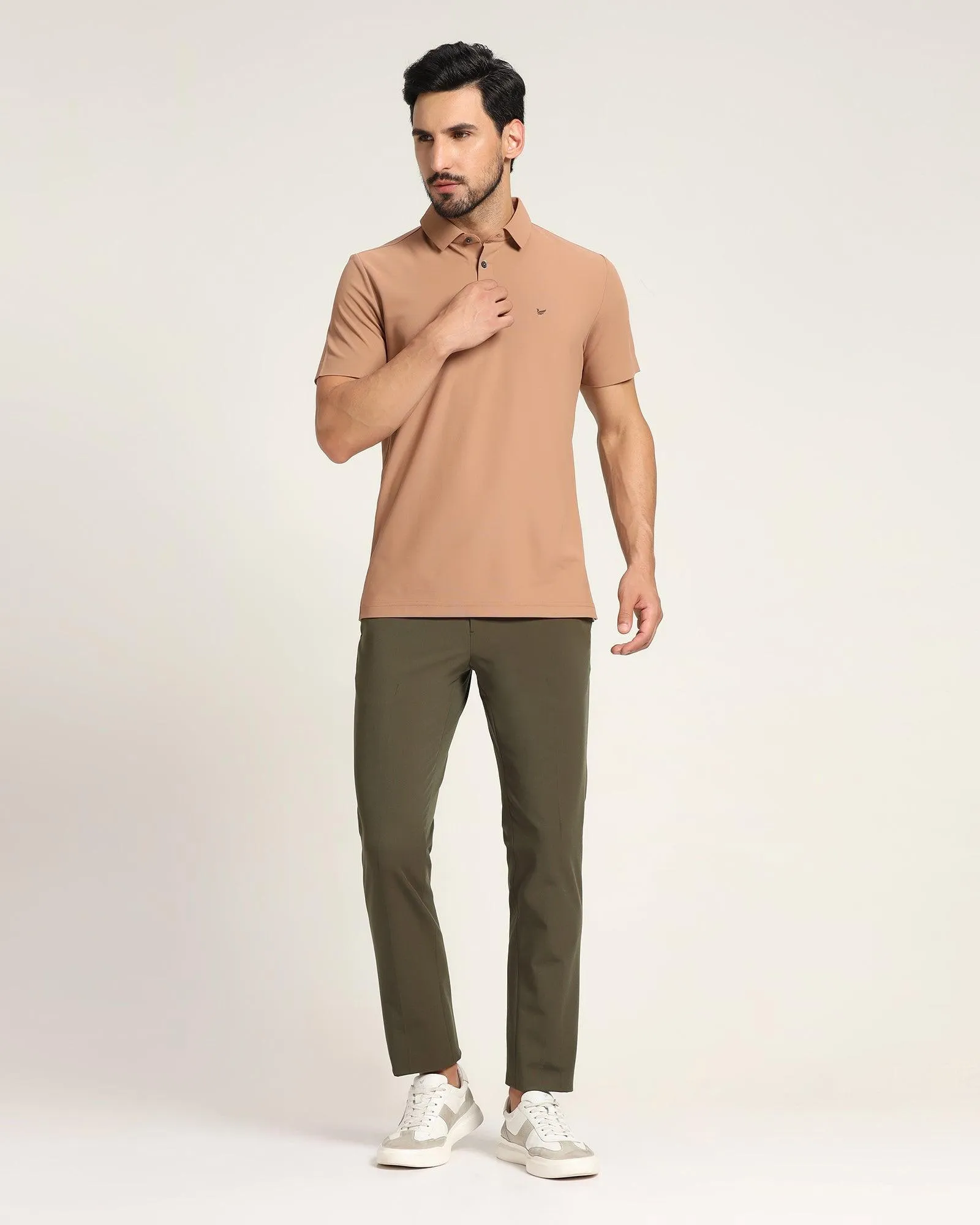 TechPro Polo Brown Solid T-Shirt - Alec