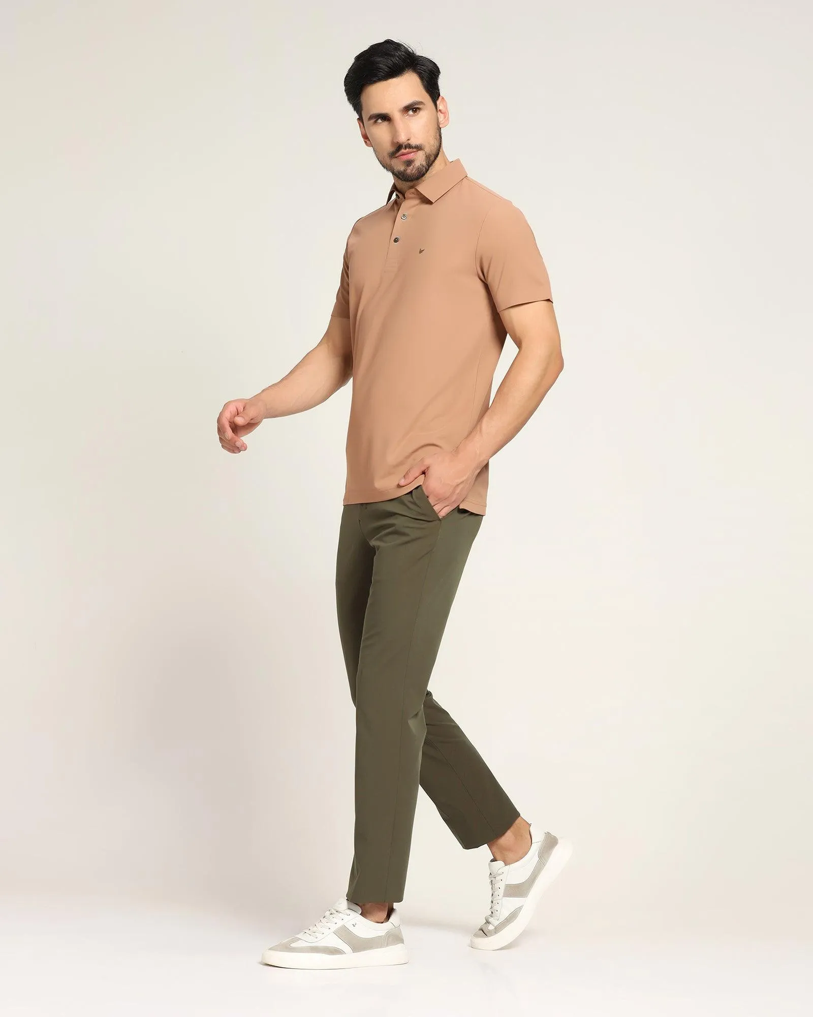 TechPro Polo Brown Solid T-Shirt - Alec